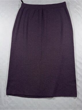 Vintage Eileen Fisher Skirt Women's Size Large Purple Wool Knit Italian Yarn